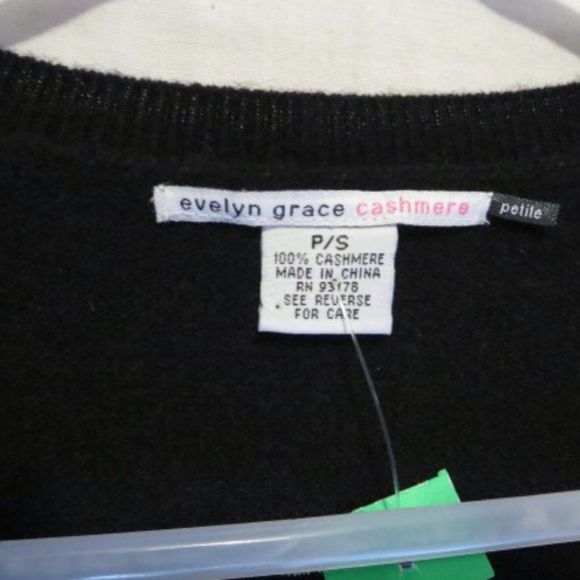 COPY - EVELYN Grace Black Cashmere Cap Sleeve Sweater Mint Condition PS - Picture 3 of 5